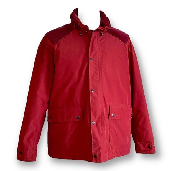 Barbour Mens Burgundy Marple Jacket Sz XXL Waterproof Quilted Corduroy Collar - Picture 1 of 13